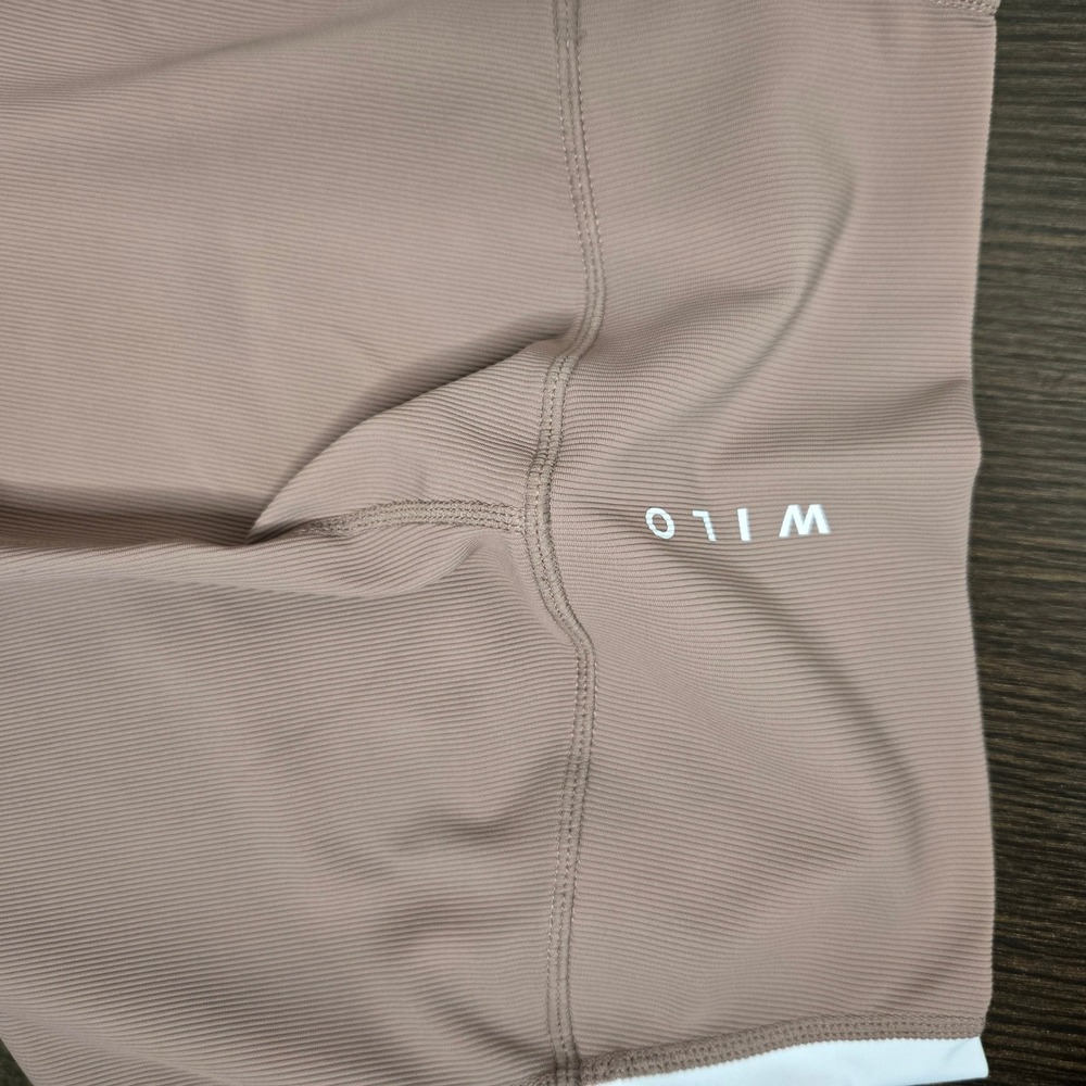 WILO Melbourne Ribbed Activewear Set Mauve Colorblock Sports Bra Leggings Small - Picture 9 of 16